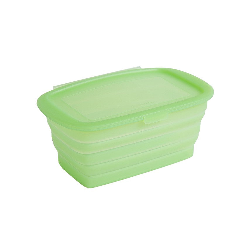 Caserola din Silicon, Vivimall, Pliabila, 1L, 18.8 x 8 x 11.5 cm, Rezistenta Temperaturi Extreme, Verde - vivimall.ro