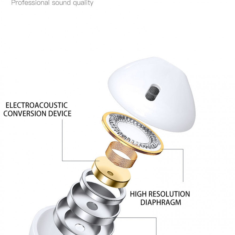 Casti Audio cu Microfon si cu Port Lightning WUW-R32 compatibile iPhone, Alb - vivimall.ro