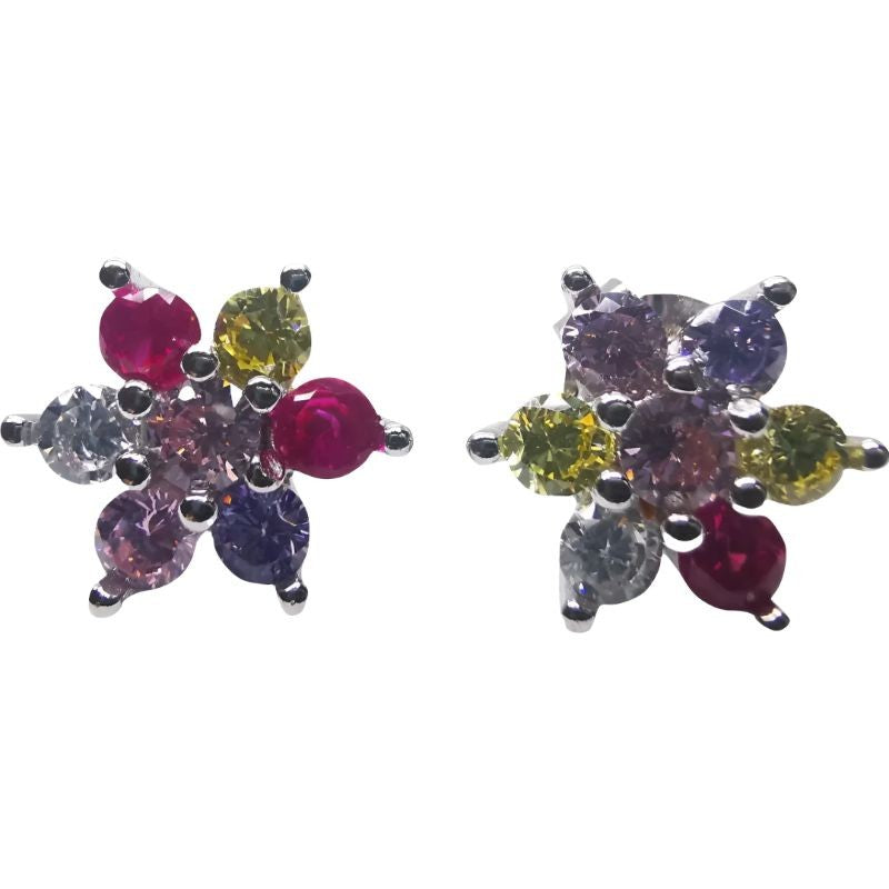 Cercei Argint 925 Floricele Colorate - vivimall.ro