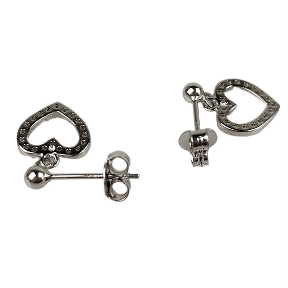 Cercei Argint 925, Inima Conturata cu Minizirconii - vivimall.ro