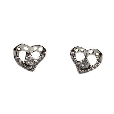 Cercei Argint 925 Inima cu Minizirconii si Piatra - vivimall.ro