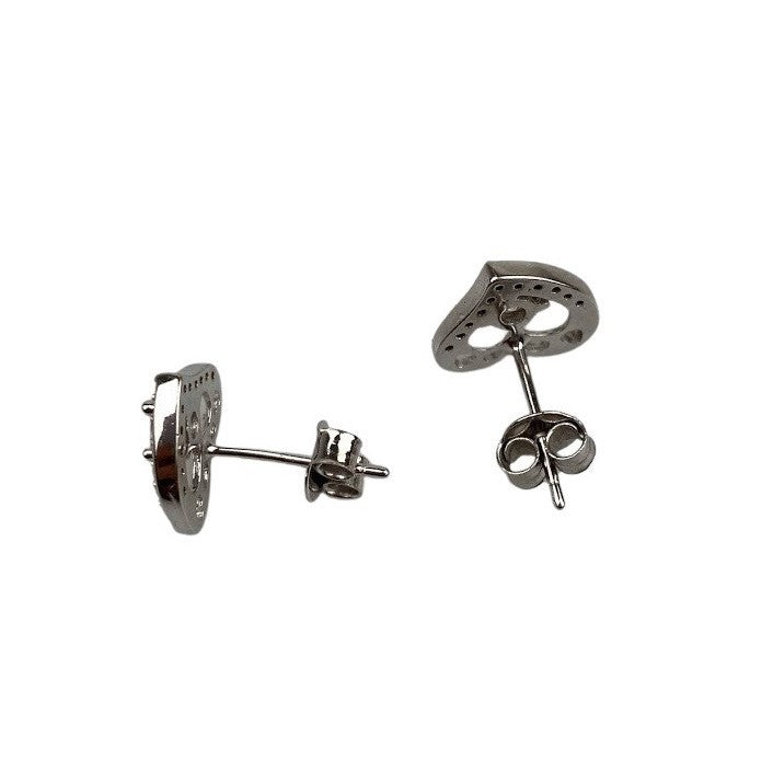 Cercei Argint 925 Inima cu Minizirconii si Piatra - vivimall.ro