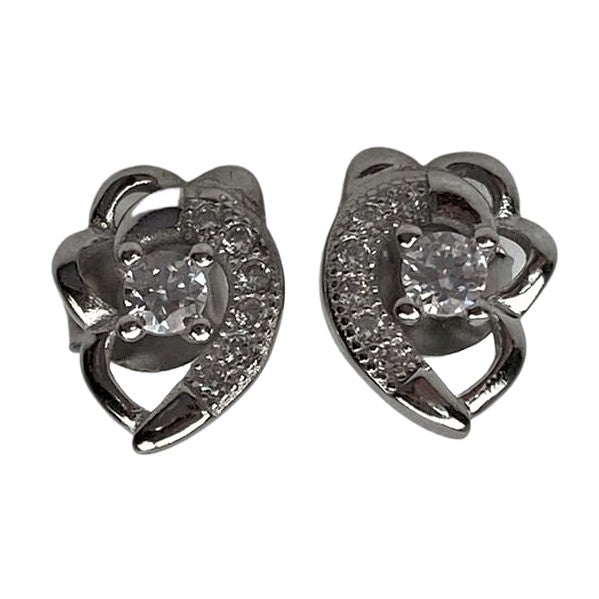 Cercei Argint 925 Inimioara cu Floare - vivimall.ro