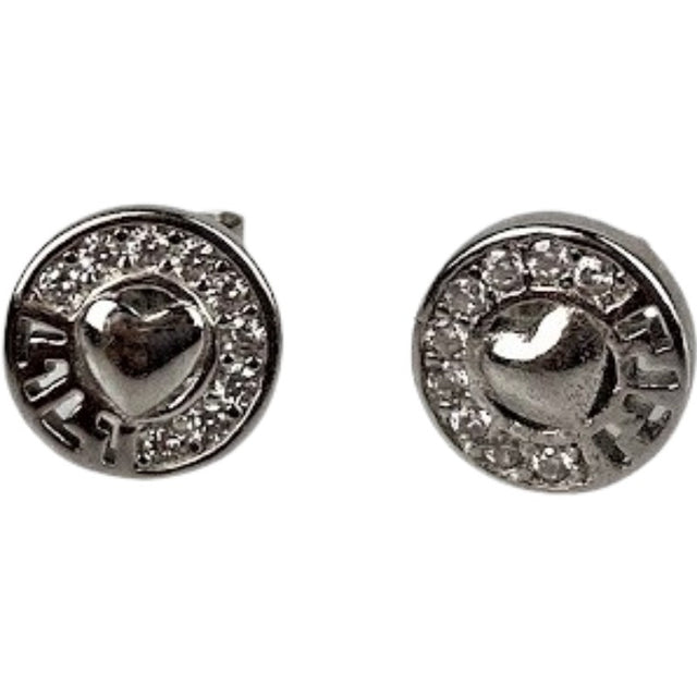 Cercei din Argint 925 Jolie Silver, Model Inima in Cerc, 8 x 8 mm, 1.6 g - vivimall.ro