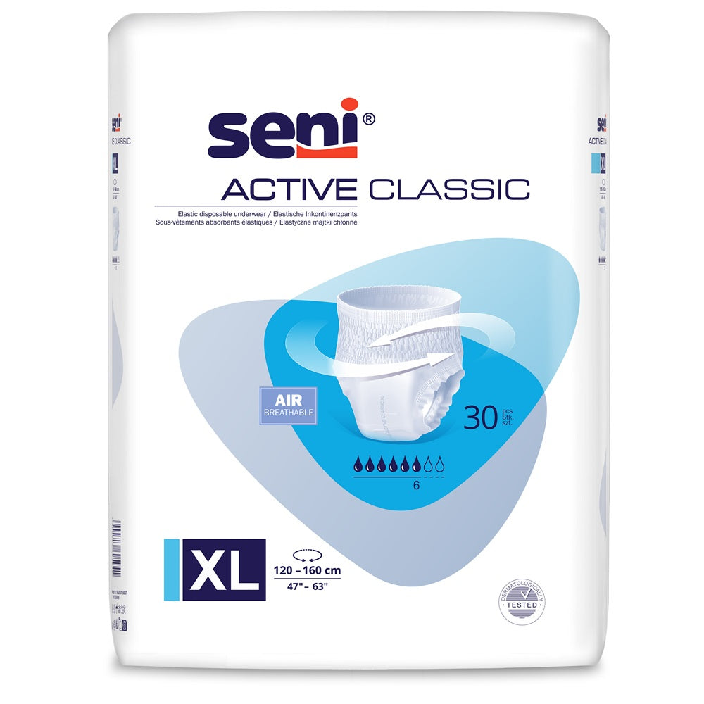 Chilot elastic absorbant Seni Active Classic, Extra Large, 30 buc, confort optim