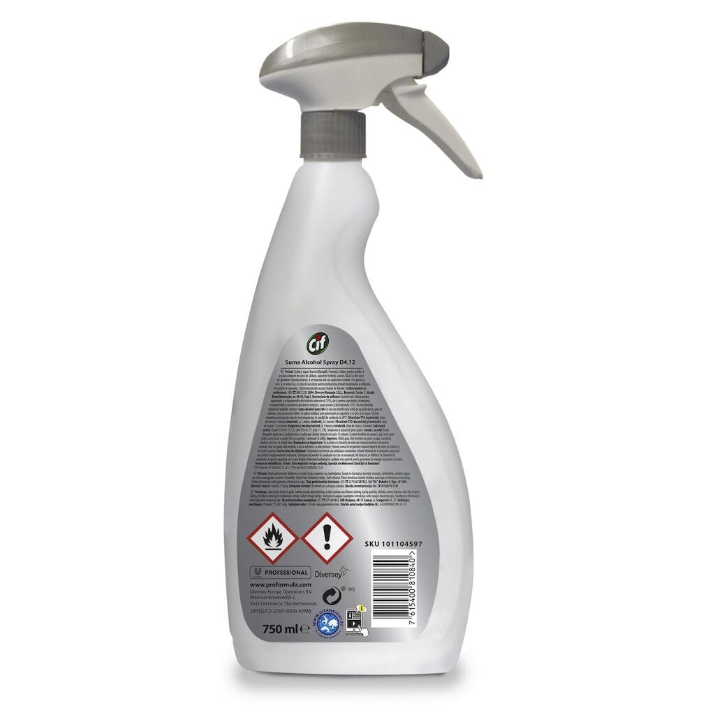 Pachet CIF Professional Alcohol Spray, Dezinfectant Lichid pe baza de Alcool, Fara Clatire, 6×0.75 L - vivimall.ro