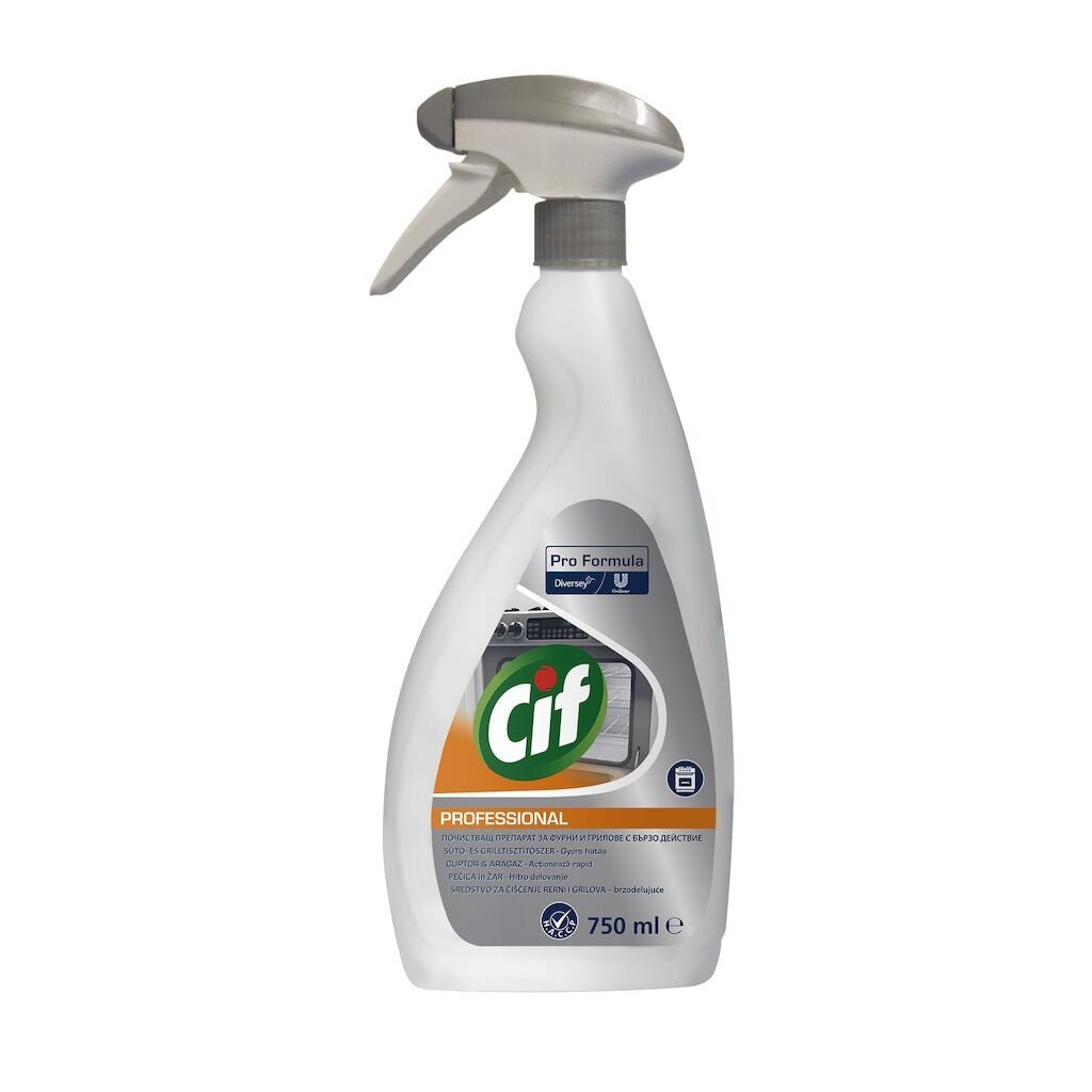 Detergent profesional Cif Pro Formula pentru cuptoare și gratare, flacon 0,75 L, vedere frontală