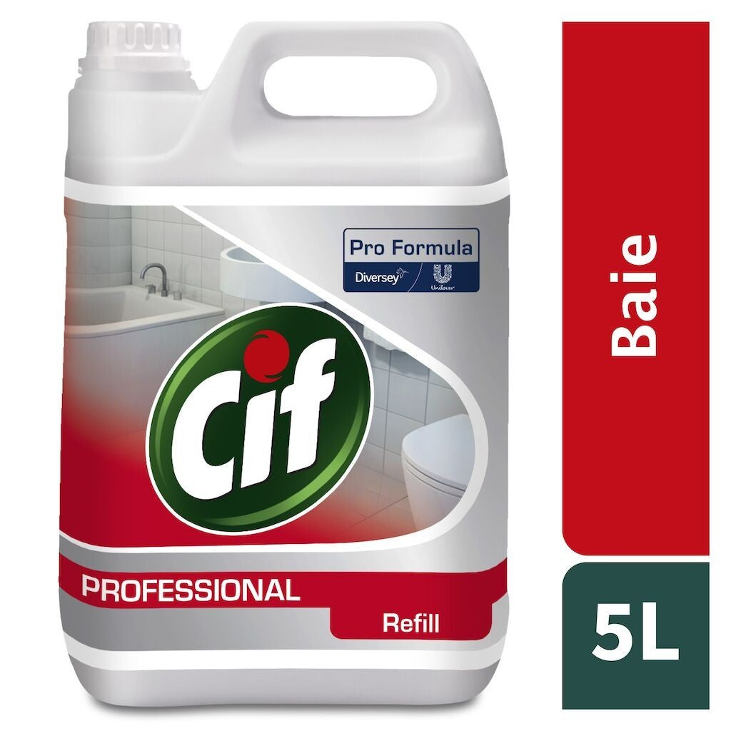 CIF Professional Washroom – Detergent si Detartrant pentru Suprafetele din Baie, 5 L - vivimall.ro