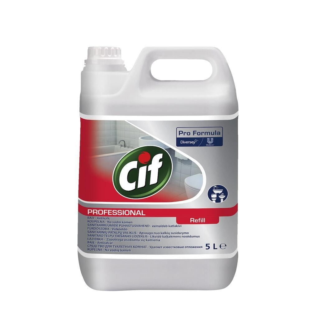 CIF Professional Washroom – Detergent si Detartrant pentru Suprafetele din Baie, 5 L - vivimall.ro