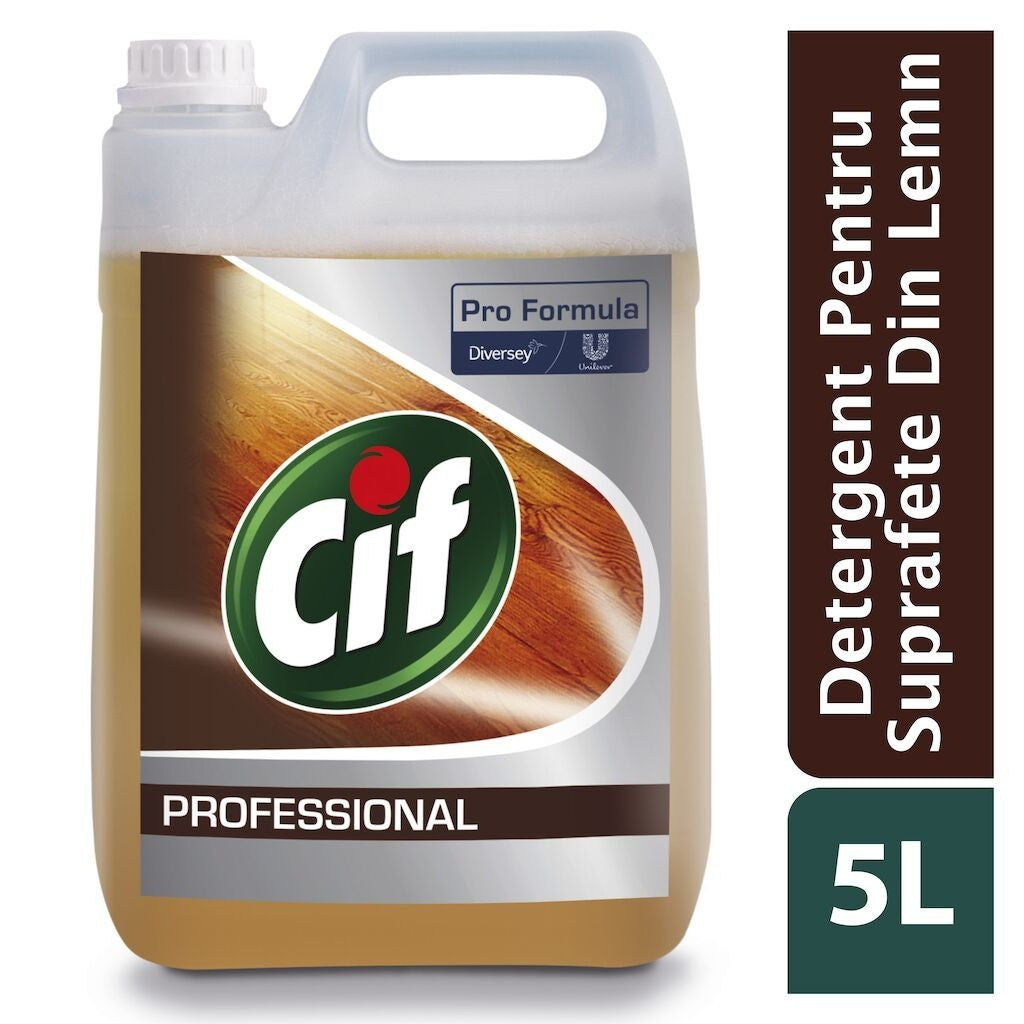 CIF Professional Wood Floor Cleaner – Detergent pentru Pardoseli din Lemn 5 L - vivimall.ro