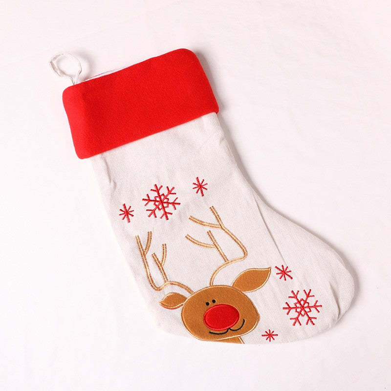 Ciorap Cadouri, culoare alba, imprimeu Rudolf, marimea 16x30 cm, Flippy