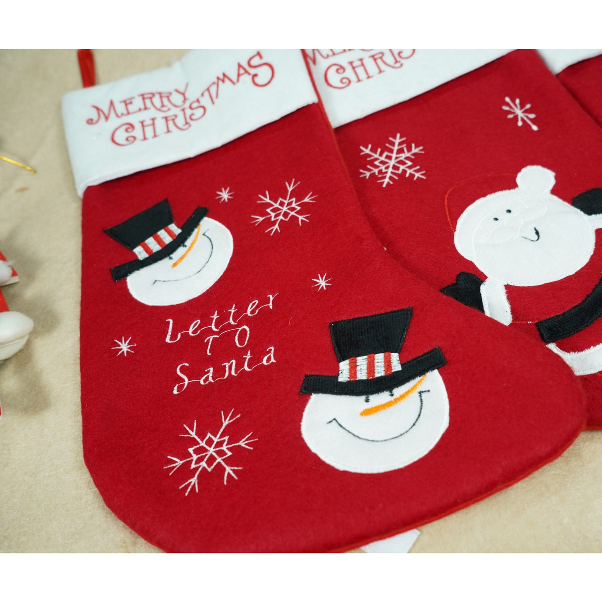 Ciorap Cadouri, Flippy,cu model om de zapada, rosu, marimea 20x40 cm, textil, interior - vivimall.ro