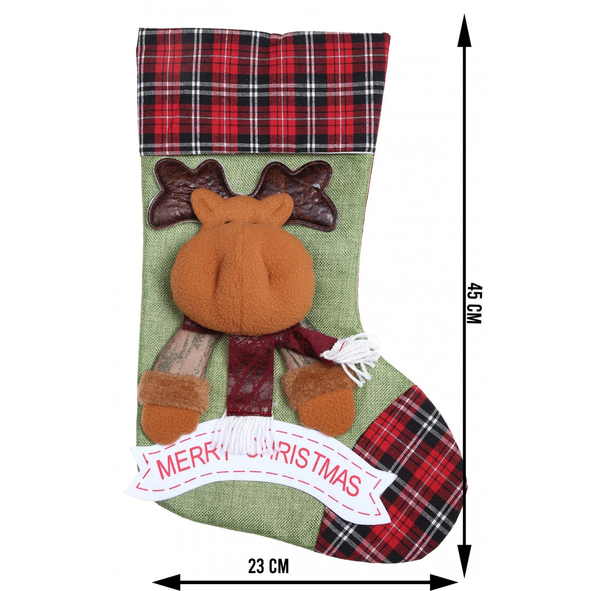 Ciorap Cadouri, Flippy,cu model ren,verde, marimea 23x45 cm, textil, interior - vivimall.ro