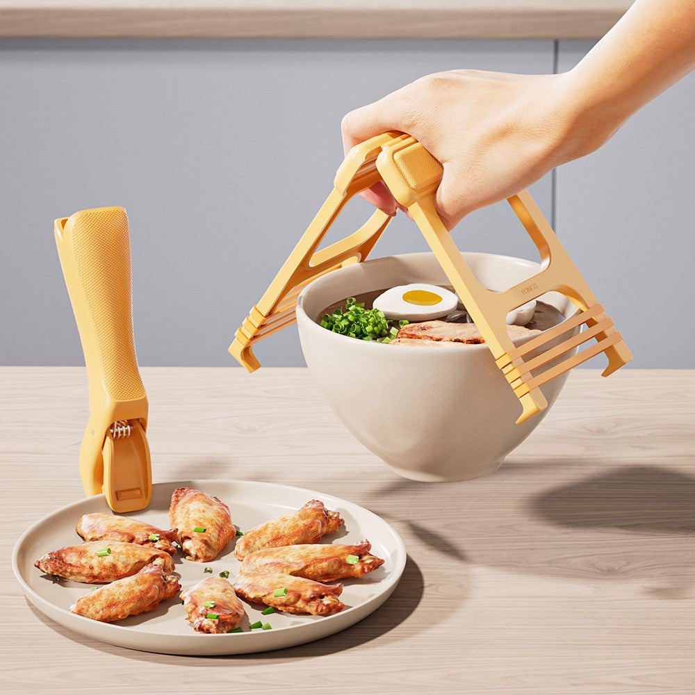 Clema pentru Boluri, Vivimall, Anti-Alunecare, din ABS si Silicon, Extindere, pentru Oale, Tigai, de Uz Casnic, Rezistent la Temperaturi Inalte, 18.3 x 10.6 cm Galben - vivimall.ro