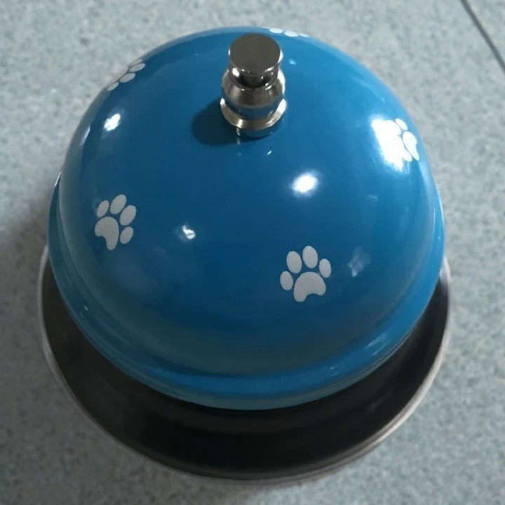 Clopotel Metalic Multifunctional, Flippy, Alastru cu Imprimeu Labuta Alba, 7.5x7.5x6.5 cm, Dresaj, Receptie, Restaurante