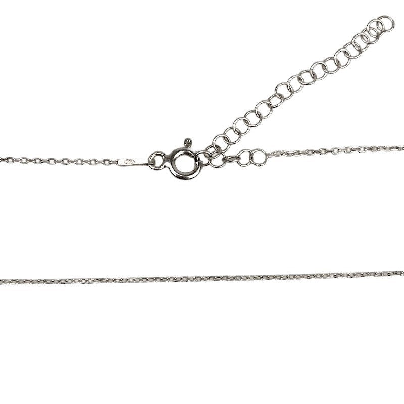 Colier Argint 925 Cerc Mare cu Floare Colorata 40 cm - vivimall.ro