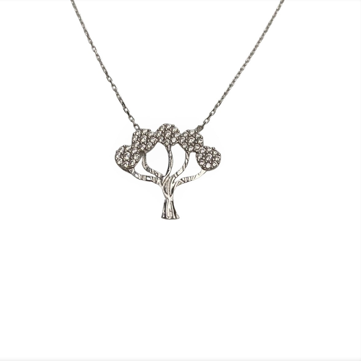 Colier Argint 925, Copac cu Zirconii 42 cm - vivimall.ro