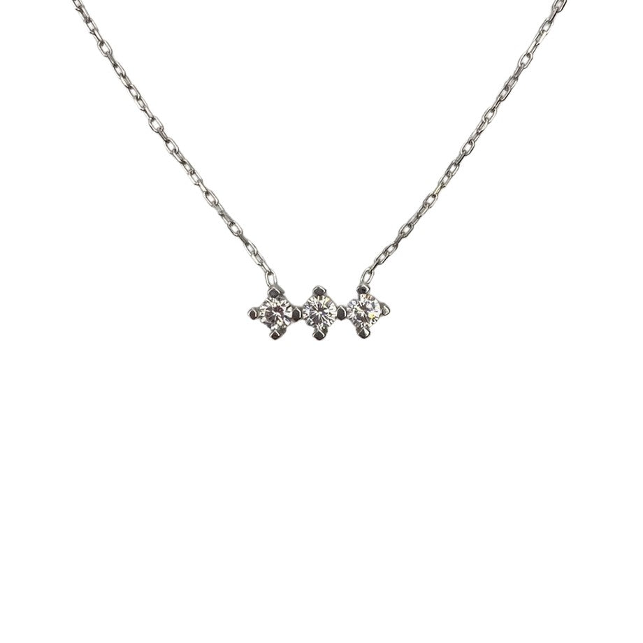 Colier din Argint 925, 3 Zirconii 42 cm - vivimall.ro