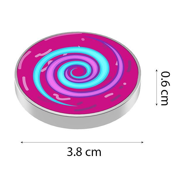 Detaliu design spirală roz hipnotică pe spinner giroscopic din oțel inoxidabil Flippy