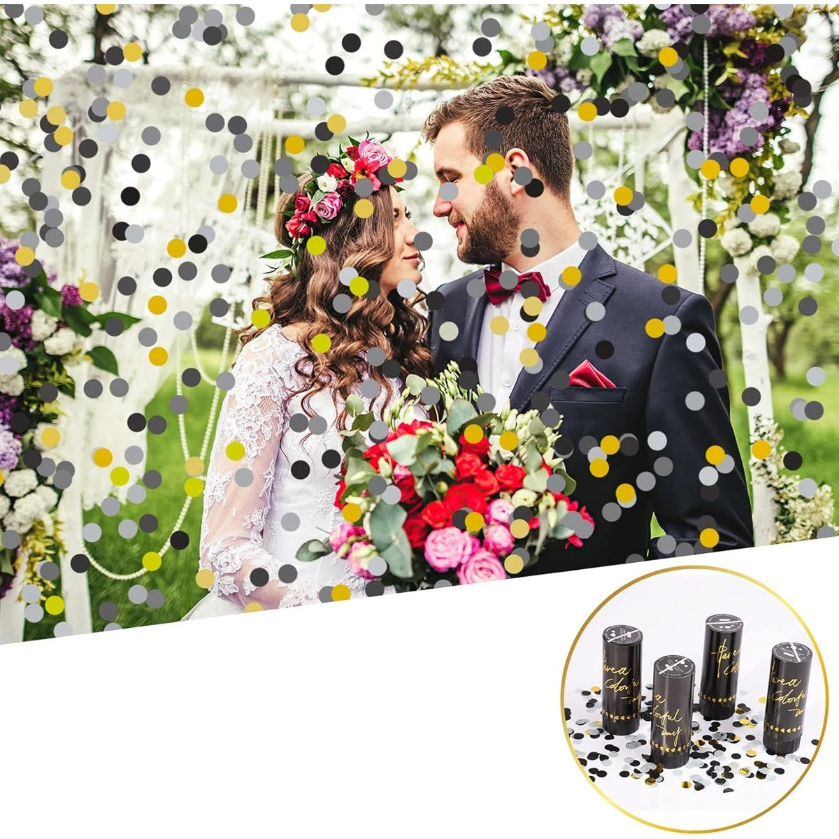 Tun Confetti Petrecere, Lungime 30 Cm, Negru/ - vivimall.ro