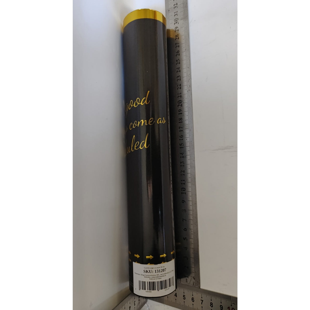 Tun Confetti Petrecere, Lungime 30 Cm, Negru/ - vivimall.ro