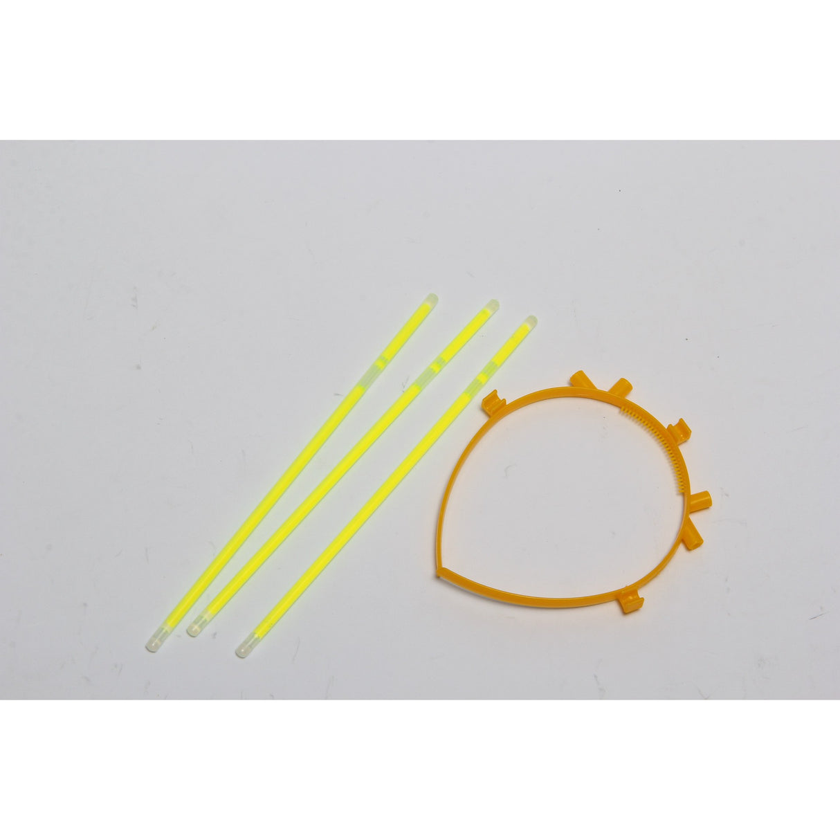 Set accesorii petrecere cu cordeluță decorativă fluorescentă galben Vivimall, vedere de ansamblu