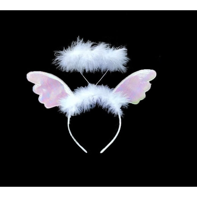 Coronita de Ingeras pentru Copii, Flippy, Bentita cu Aura, Marime Universala, Alb