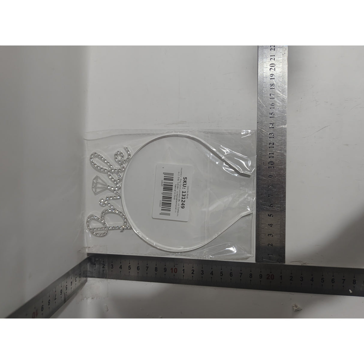 Coronita pentru Mireasa, Vivimall, Model Bride, cu Cristale, Marime Universala, 12.5 x 14.5 cm, Alb - vivimall.ro