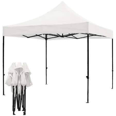 Cort pliabil pentru Evenimente, cadru metalic pentru curte si gradina, 2x2 m, Alb, Vivimall - vivimall.ro