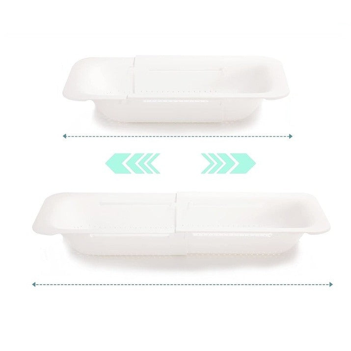 Cos de Scurgere pentru Chiuveta de Bucatarie, Vivimall, Plastic, Telescopic, 36x20x5 cm, Alb - vivimall.ro