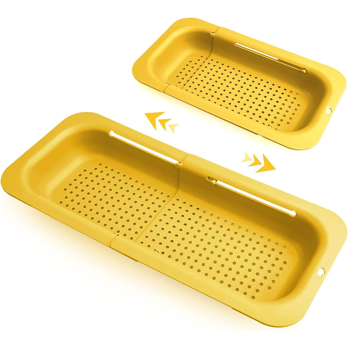 Cos pentru Scurgere Chiuveta de Bucatarie, Vivimall, Plastic, Telescopic, 36x20x5 cm, Galben - vivimall.ro