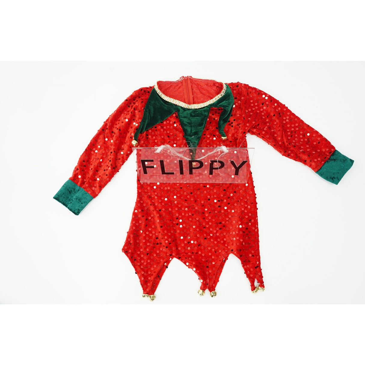 Costum Craciun, Vivimall, Spiridus, rosu, 7 -9 ani, catifea - vivimall.ro