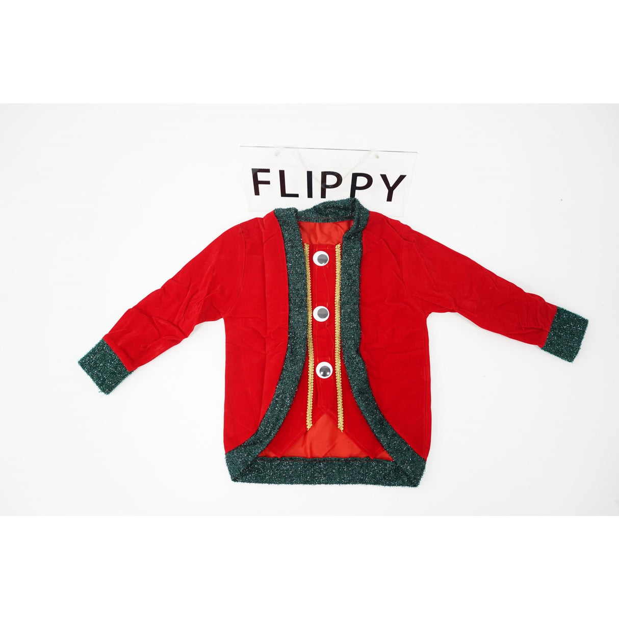 Costum Craciun, Vivimall, Spiridus, rosu-verde, 10 - 13 ani, catifea - vivimall.ro