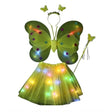 Costum Fluturas Cu Aripi Modelabile Luminoase Pentru Copii, Fusta Din Tul Cu Lumini, Bagheta Si Bentita, 4 Piese, Pentru Halloween, Roleplay, Craciun, Carnaval, Paste, Ziua Copilului, Bumbac/Poliester, Marime Universala - vivimall.ro