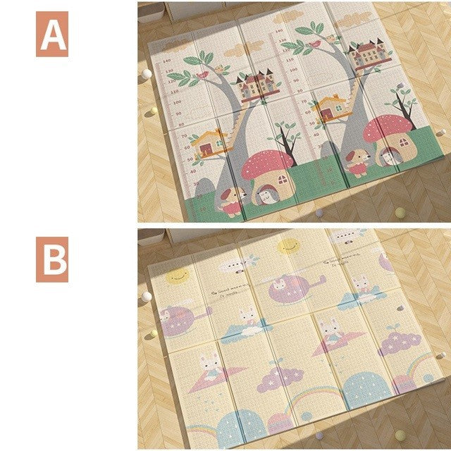 Covoras Pentru Copii, Cu 2 Fete, Din Xpe+Pe, Impermeabil, Antiderapant, Protectie Termica, +3 Luni, Pliabil - vivimall.ro