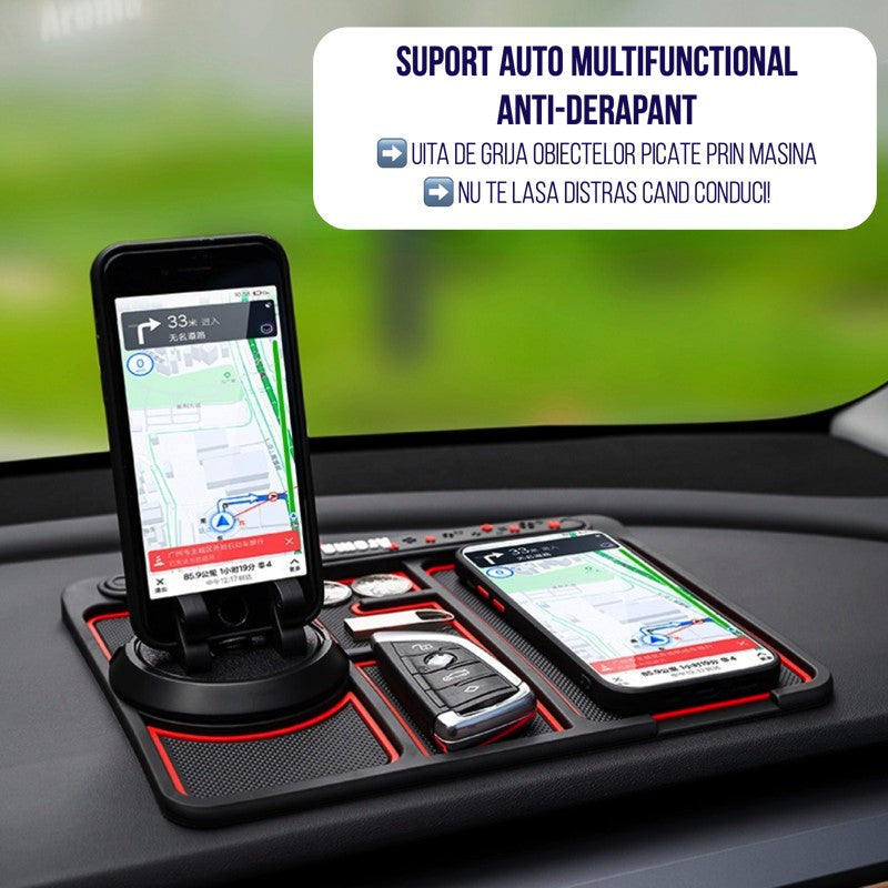Covoras Pad/Suport Auto 4 In 1 Anti Alunecare Bord, Universal, Suport Auto Telefon, Tableta, Gps, Rotire 360 ° Multifuntional, Numar Telefon, Aroma