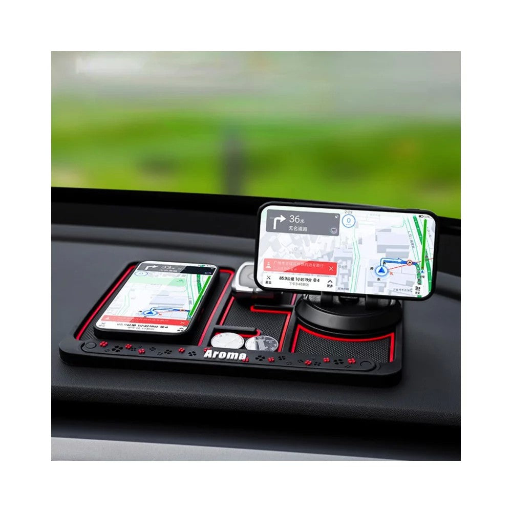 Covoras Pad/Suport Auto 4 In 1 Anti Alunecare Bord, Universal, Suport Auto Telefon, Tableta, Gps, Rotire 360 ° Multifuntional, Numar Telefon, Aroma