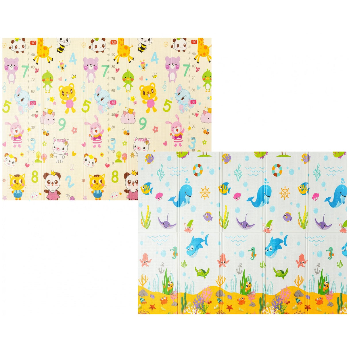 Covoras Pentru Copii, Cu 2 Fete, Din Xpe+Pe, Impermeabil, Antiderapant, Protectie Termica, +3 Luni, Pliabil - vivimall.ro