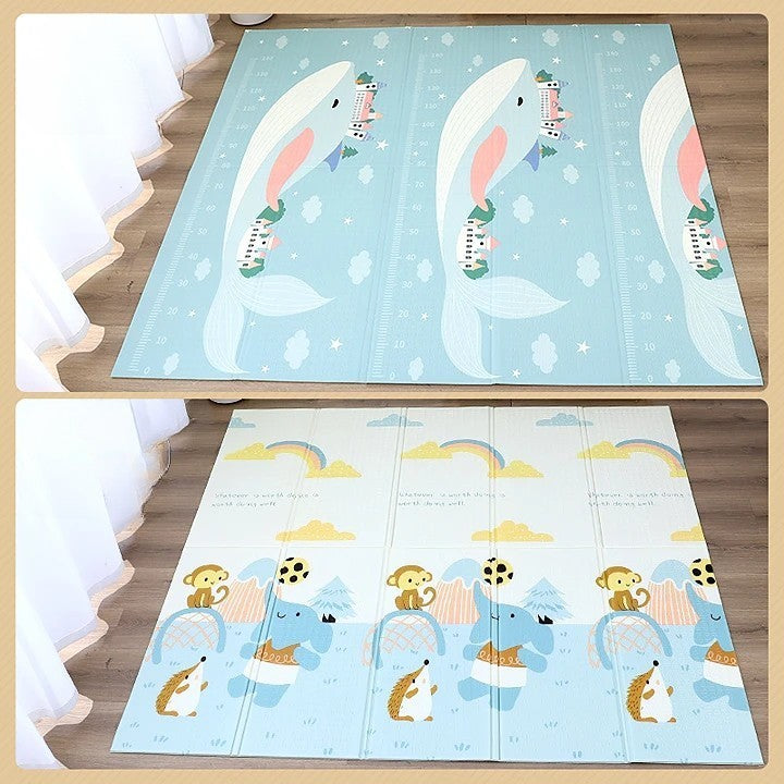 Covoras Pentru Copii, Cu 2 Fete, Din Xpe+Pe, Impermeabil, Antiderapant, Protectie Termica, +3 Luni, Pliabil