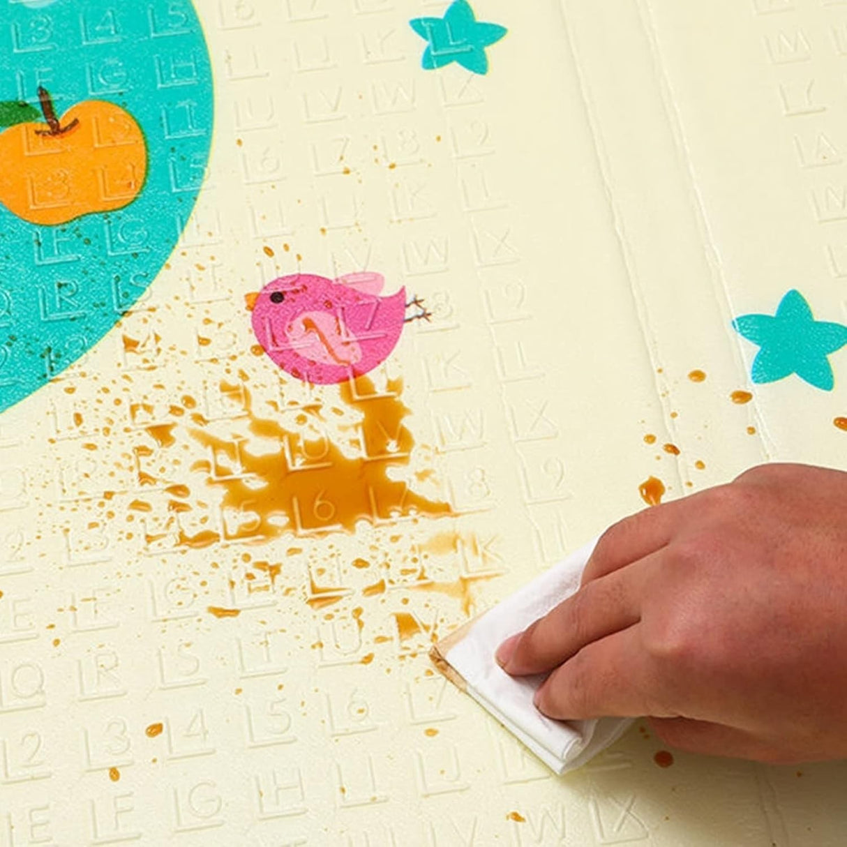 Covoras Pentru Copii, Cu 2 Fete, Din Xpe+Pe, Impermeabil, Antiderapant, Protectie Termica, +3 Luni, Pliabil