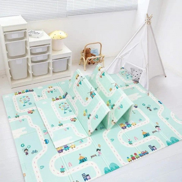 Covoras Pentru Copii, Cu 2 Fete, Din Xpe+Pe, Impermeabil, Antiderapant, Protectie Termica, +3 Luni, Pliabil