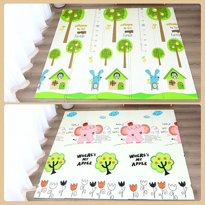 Covoras Pentru Copii, Cu 2 Fete, Din Xpe+Pe, Impermeabil, Antiderapant, Protectie Termica, +3 Luni, Pliabil