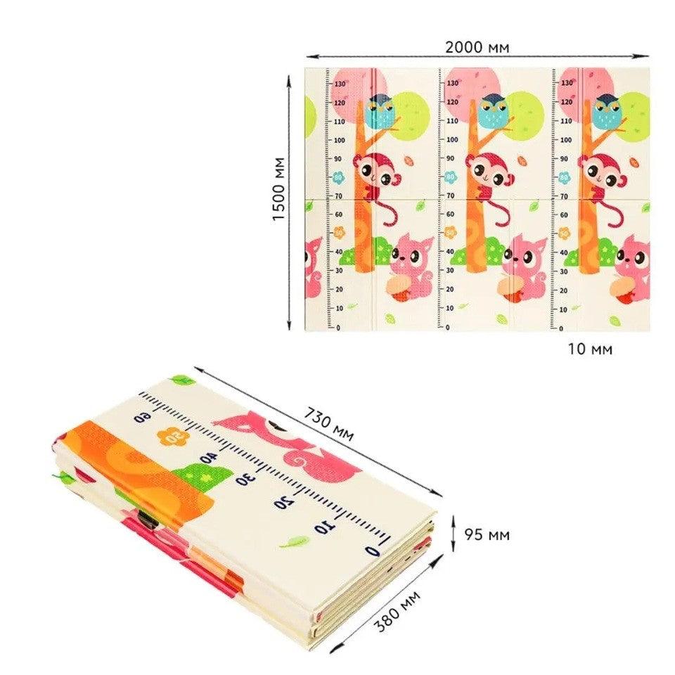 Covoras Pentru Copii, Cu 2 Fete, Din Xpe+Pe, Impermeabil, Antiderapant, Protectie Termica, +3 Luni, Pliabil