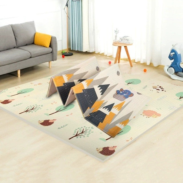 Covoras Pentru Copii, Cu 2 Fete, Din Xpe+Pe, Impermeabil, Antiderapant, Protectie Termica, +3 Luni, Pliabil