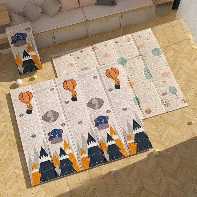 Covoras Pentru Copii, Cu 2 Fete, Din Xpe+Pe, Impermeabil, Antiderapant, Protectie Termica, +3 Luni, Pliabil