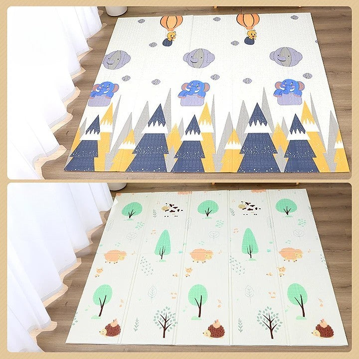 Covoras Pentru Copii, Cu 2 Fete, Din Xpe+Pe, Impermeabil, Antiderapant, Protectie Termica, +3 Luni, Pliabil