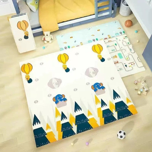 Covoras Pentru Copii, Cu 2 Fete, Din Xpe+Pe, Impermeabil, Antiderapant, Protectie Termica, +3 Luni, Pliabil