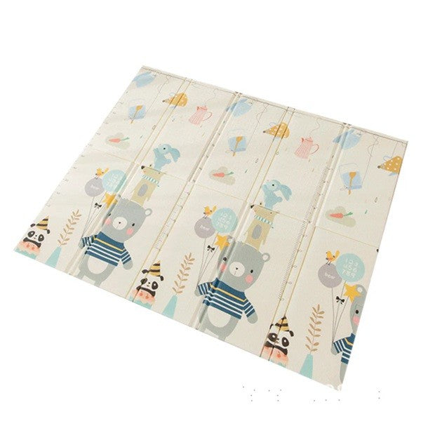 Covoras pentru Copii, Flippy, cu 2 Fete, Model Panda/Party, din XPE+PE, Impermeabil, Antiderapant, Protectie Termica, +3 Luni, Pliabil, 180 x 200 x 1 cm, Multicolor