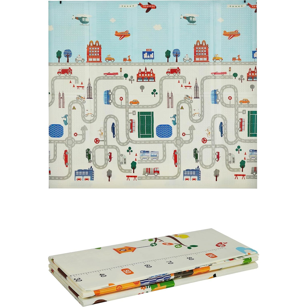 Covoras Pentru Copii, Cu 2 Fete, Din Xpe+Pe, Impermeabil, Antiderapant, Protectie Termica, +3 Luni, Pliabil