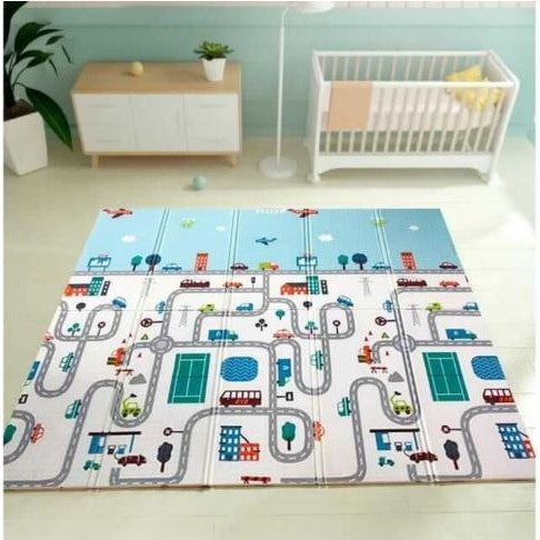 Covoras Pentru Copii, Cu 2 Fete, Din Xpe+Pe, Impermeabil, Antiderapant, Protectie Termica, +3 Luni, Pliabil